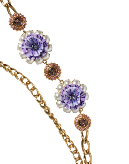 Collar en capas adornado con cristales florales en tono dorado de Dolce &amp; Gabbana