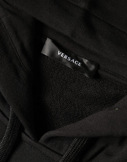 Sudadera con capucha y estampado de Medusa en algodón de Versace en color negro