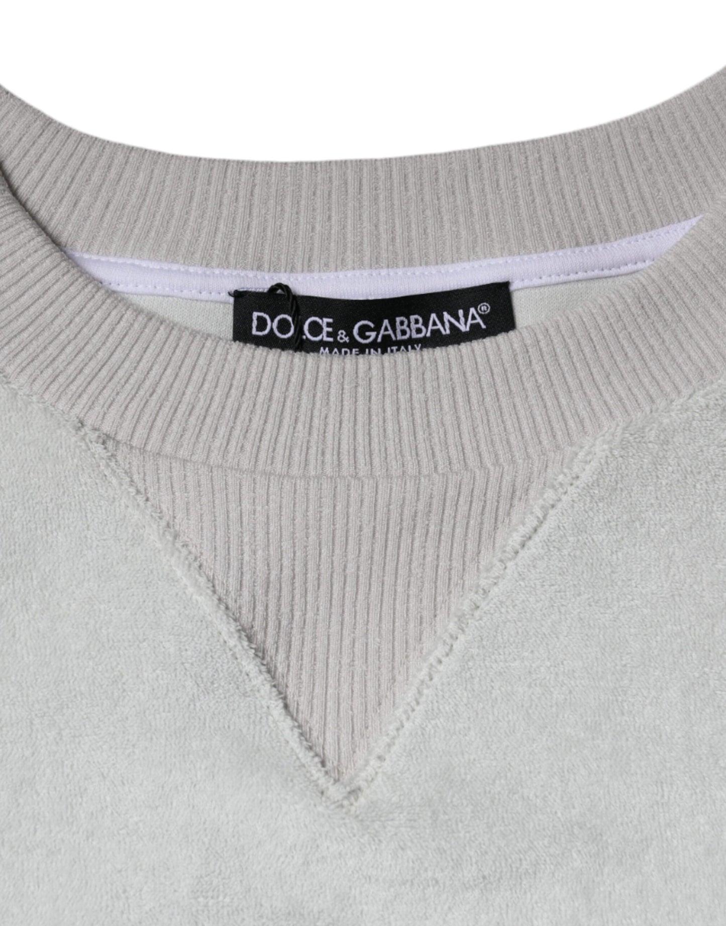 Dolce & Gabbana White Nylon Stretch Crew Neck Pullover Sweater