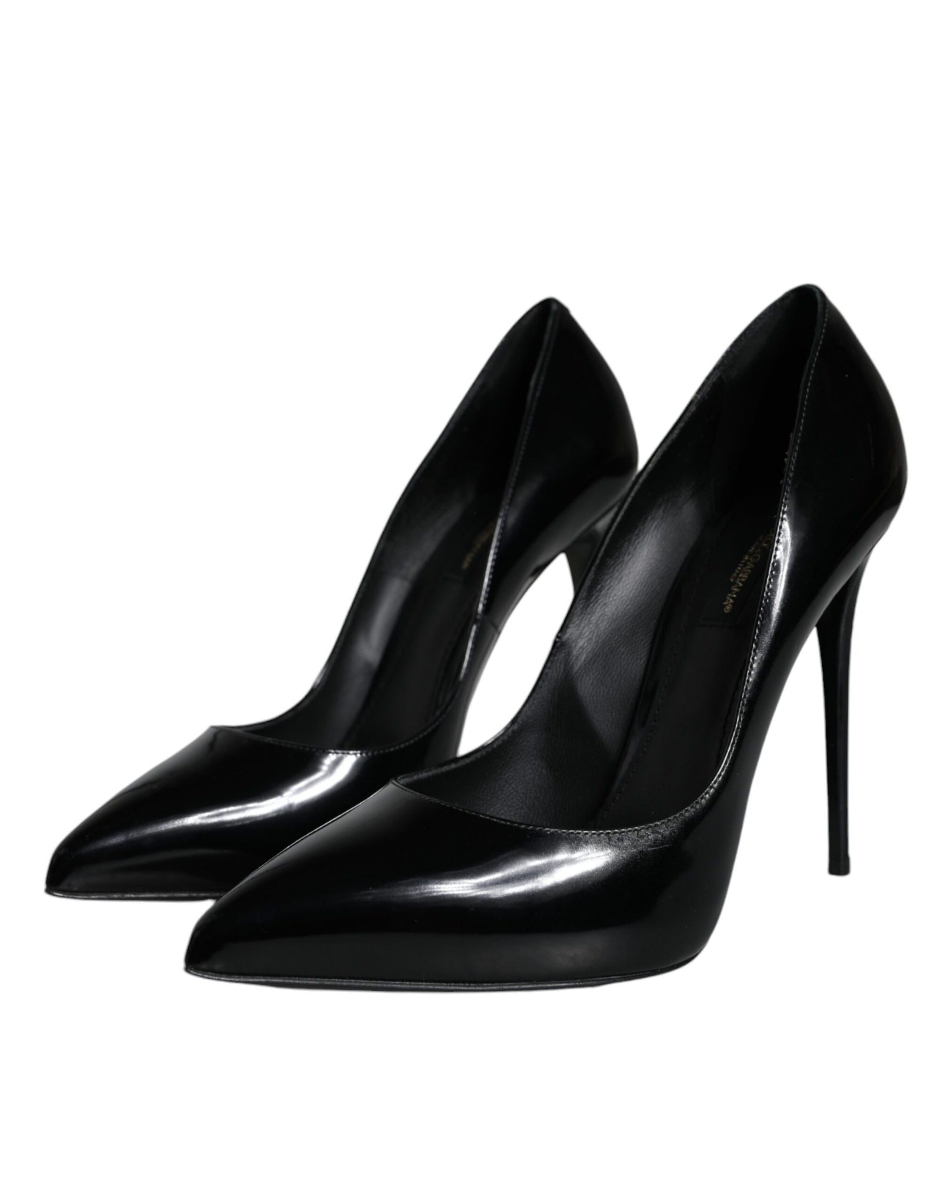 Dolce & Gabbana Black Patent Leather KATE Heels Pumps Shoes