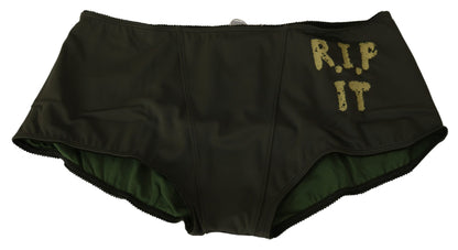 John Galliano Olive Green Briefs Women's Boxer Lingerie Underwear