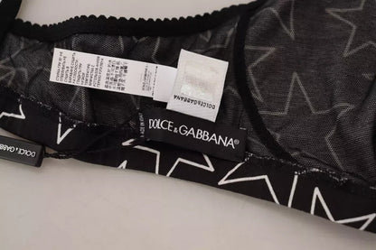 Dolce & Gabbana Black Millennials Star Non Wire Cotton Bra Underwear