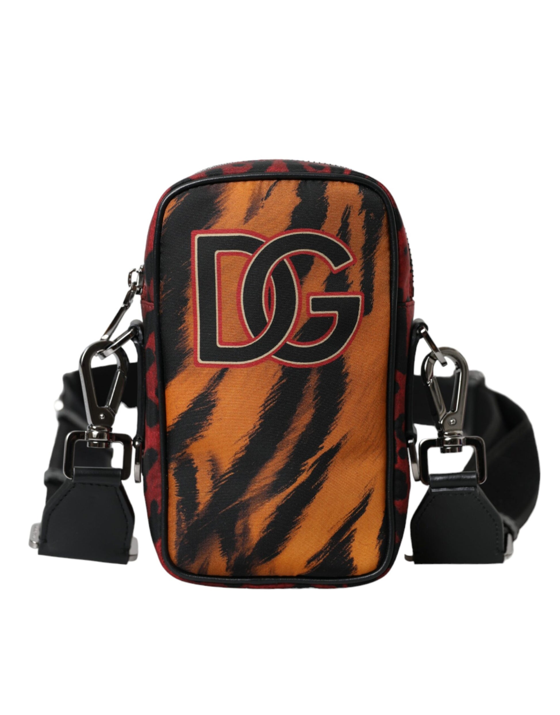 Bolso bandolera de nailon con logotipo y estampado de tigre multicolor