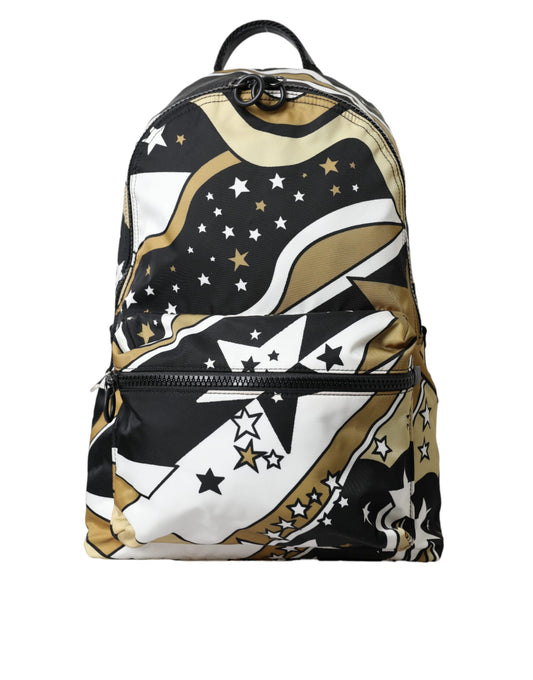 Mochila de nailon con estrellas y rayas multicolores para hombre