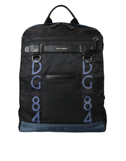 Mochila escolar de nailon negra con logotipo DG para hombre