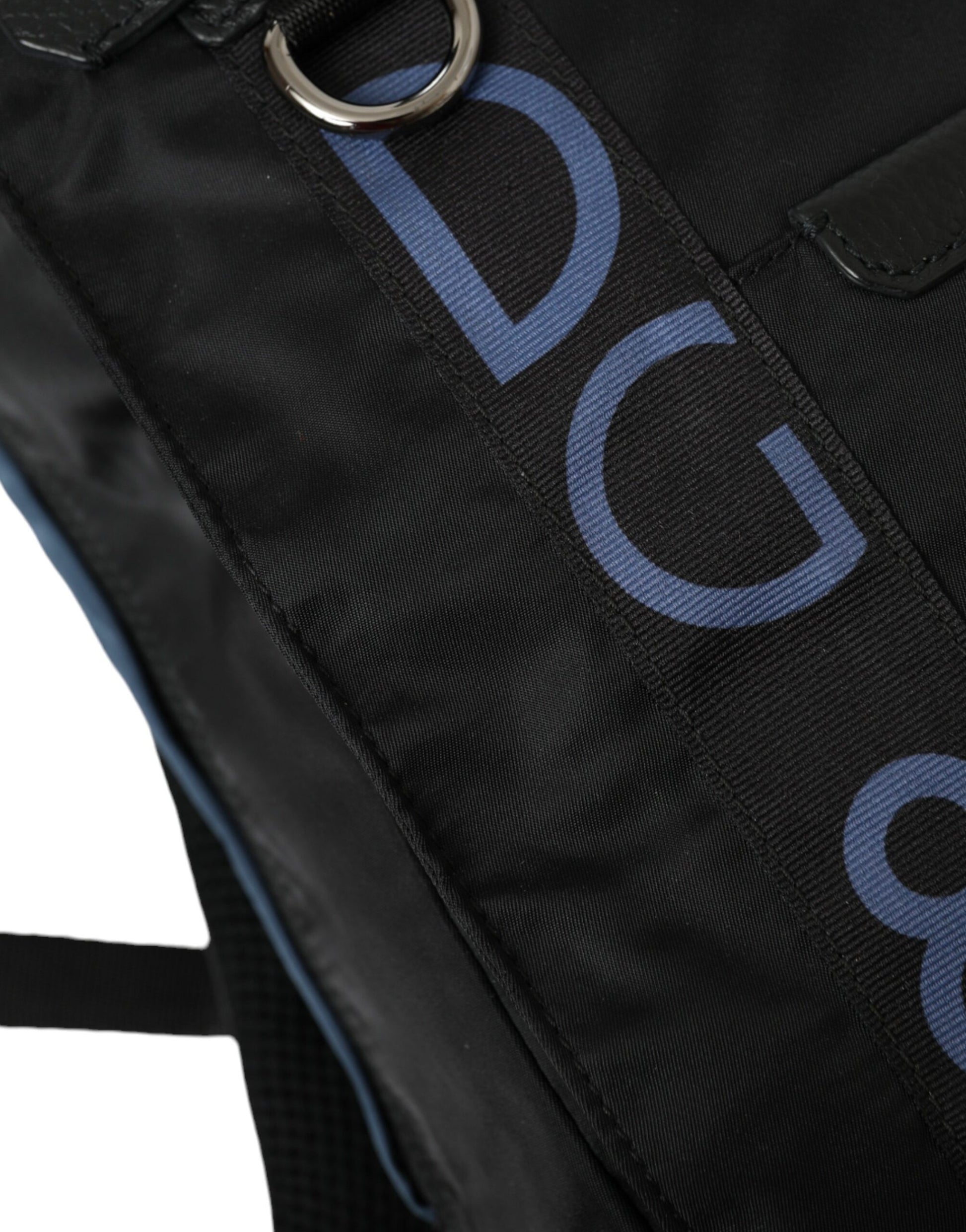 Mochila escolar de nailon negra con logotipo DG para hombre