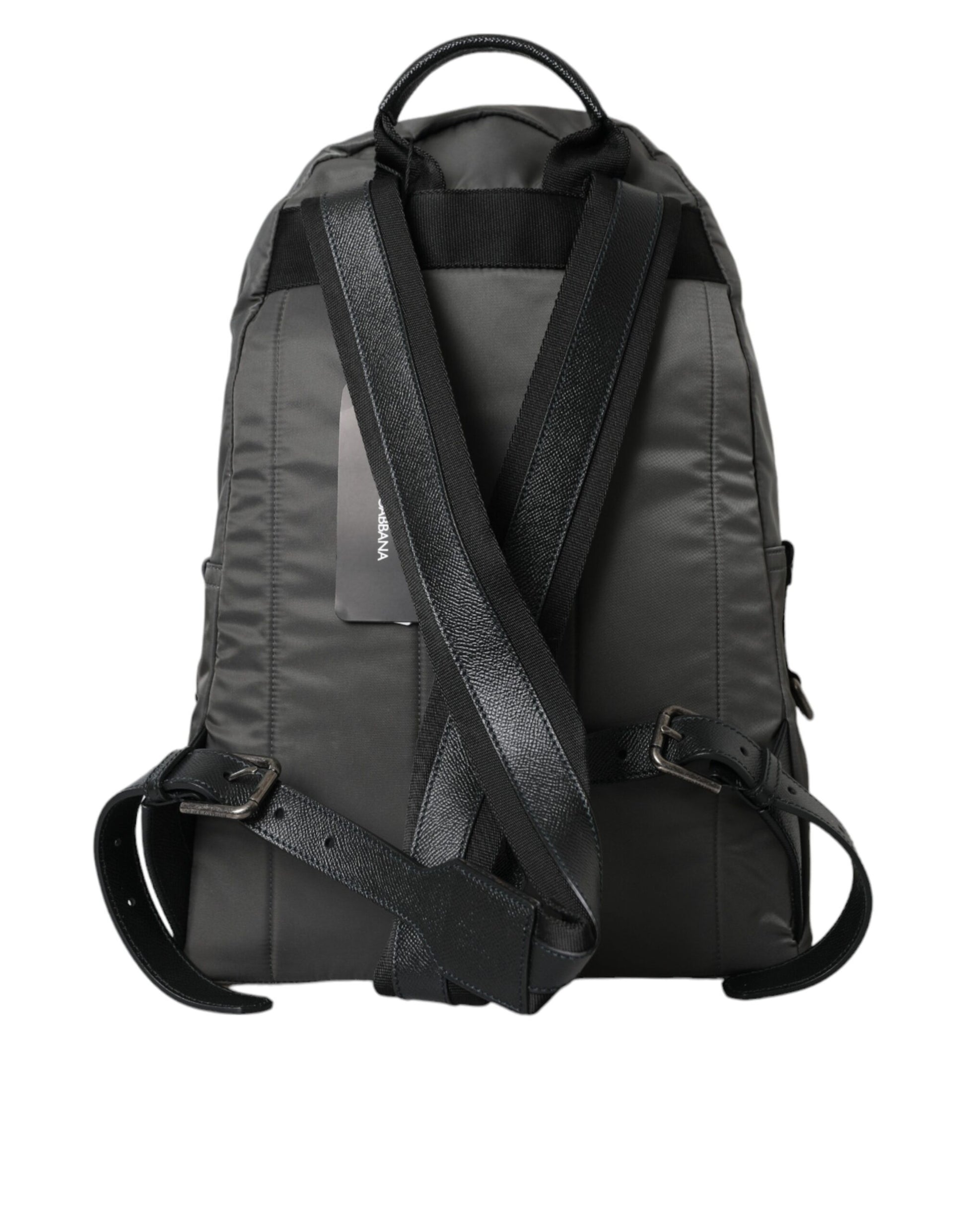 Mochila para hombre con parche #DGFamily de nailon gris oscuro