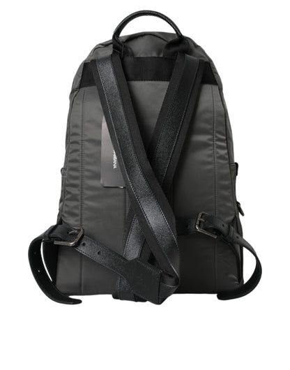 Mochila para hombre con parche #DGFamily de nailon gris oscuro