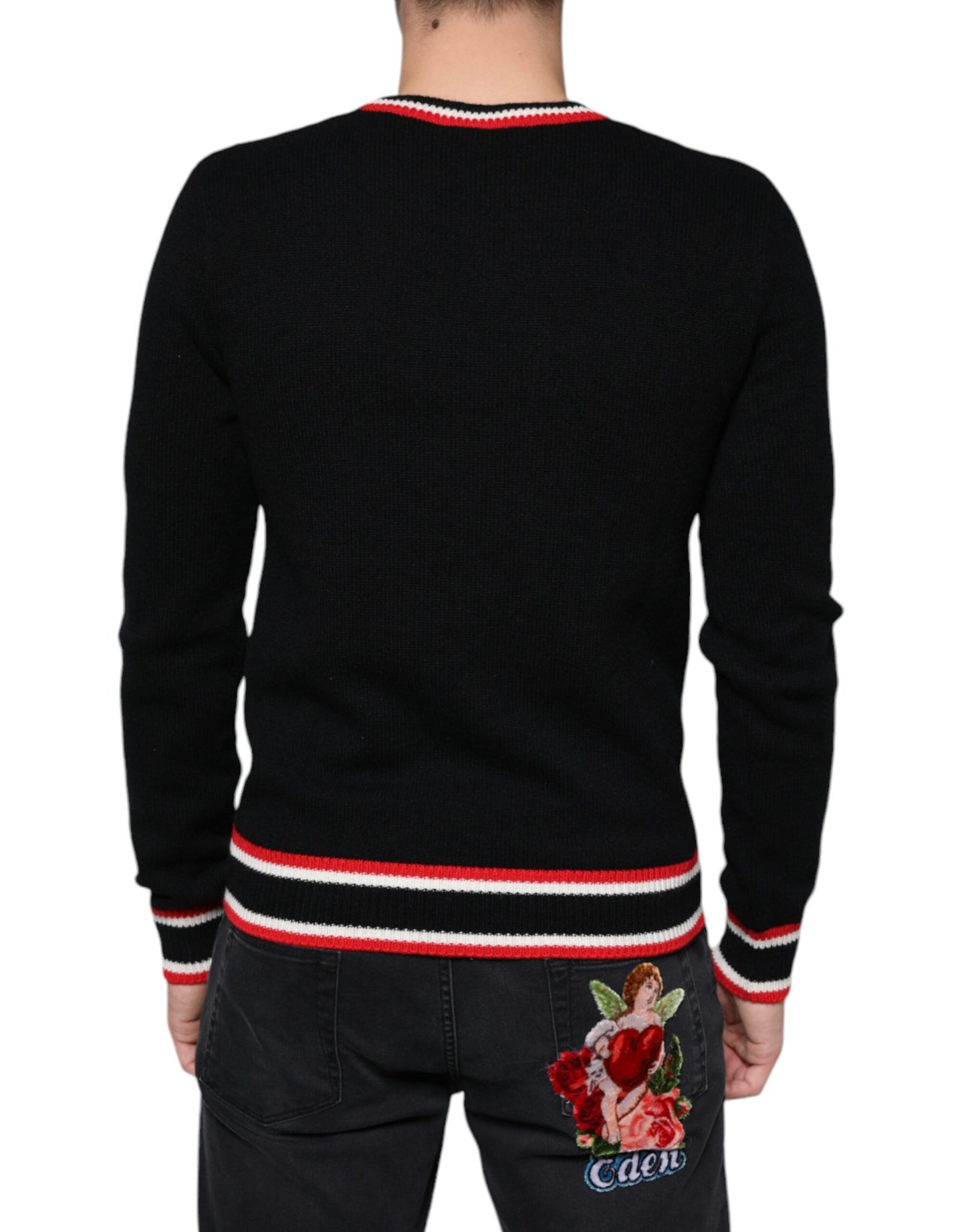 Dolce & Gabbana Black Cashmere Pig of the Year Pullover Sweater