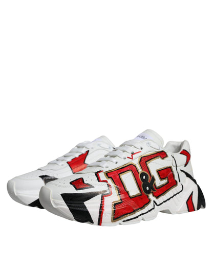 Dolce & Gabbana White Daymaster Hand Painted Sneakers Shoes