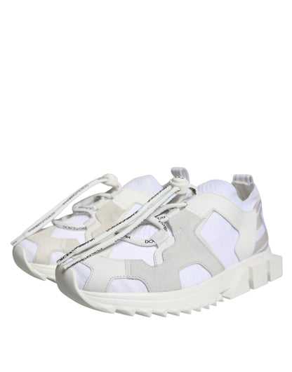 Dolce & Gabbana White Mesh Sorrento Trekking Sneakers Shoes