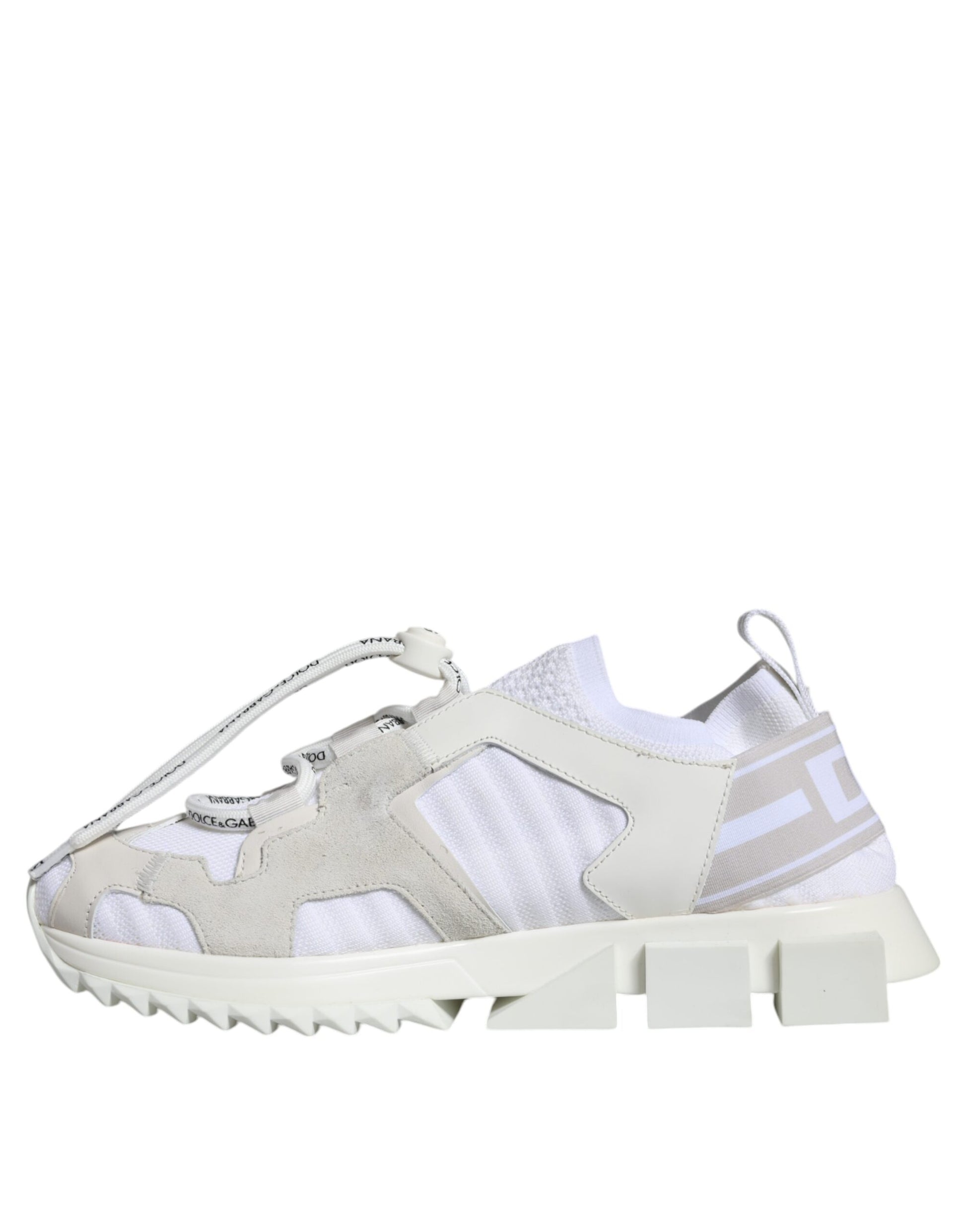 Dolce & Gabbana White Mesh Sorrento Trekking Sneakers Shoes