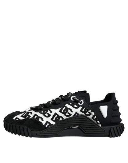 Dolce & Gabbana Black Logo Lace Up Low Top NS1 Sneakers Shoes