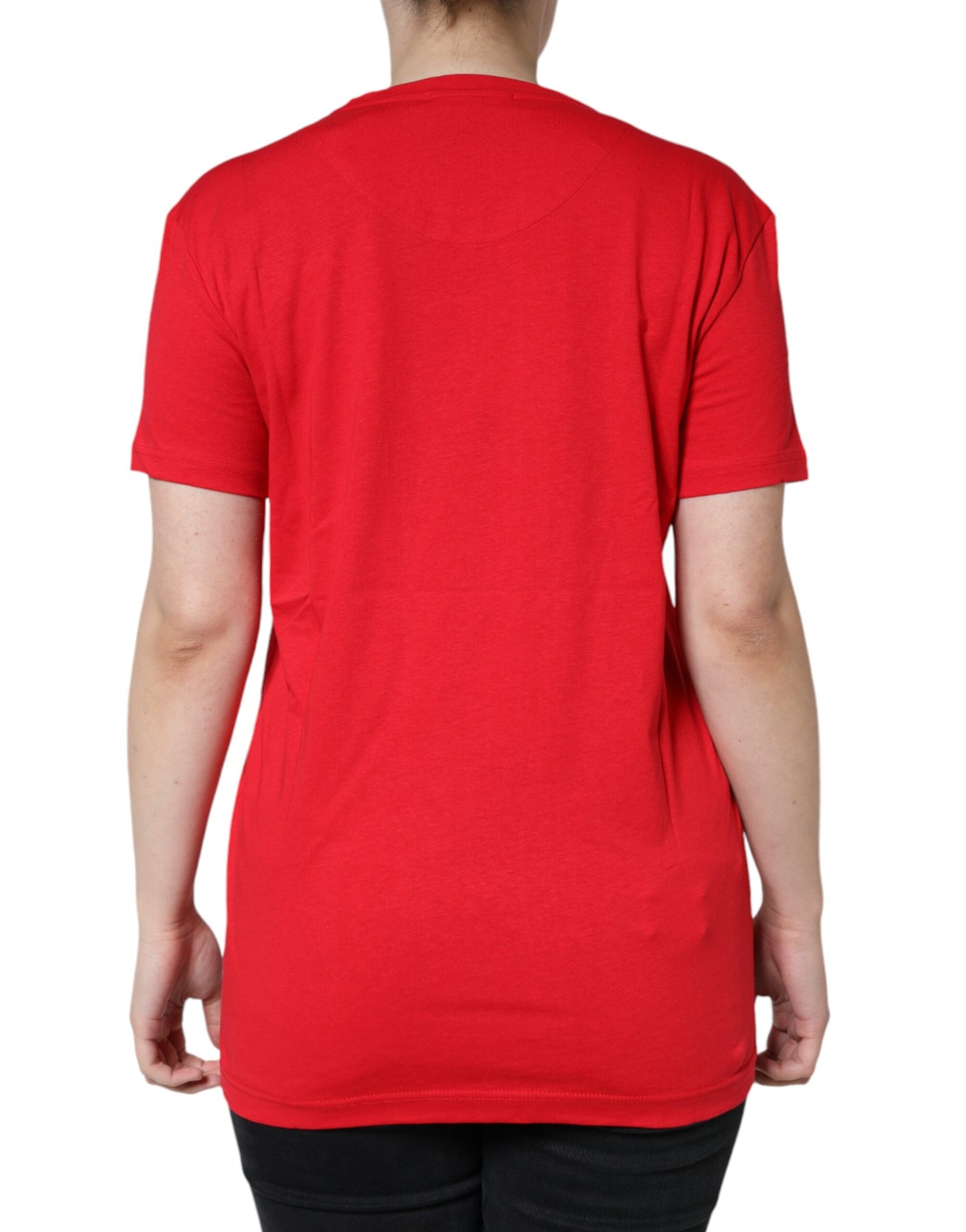 Dolce & Gabbana Red Cotton Crew Neck Short Sleeve Tee T-shirt