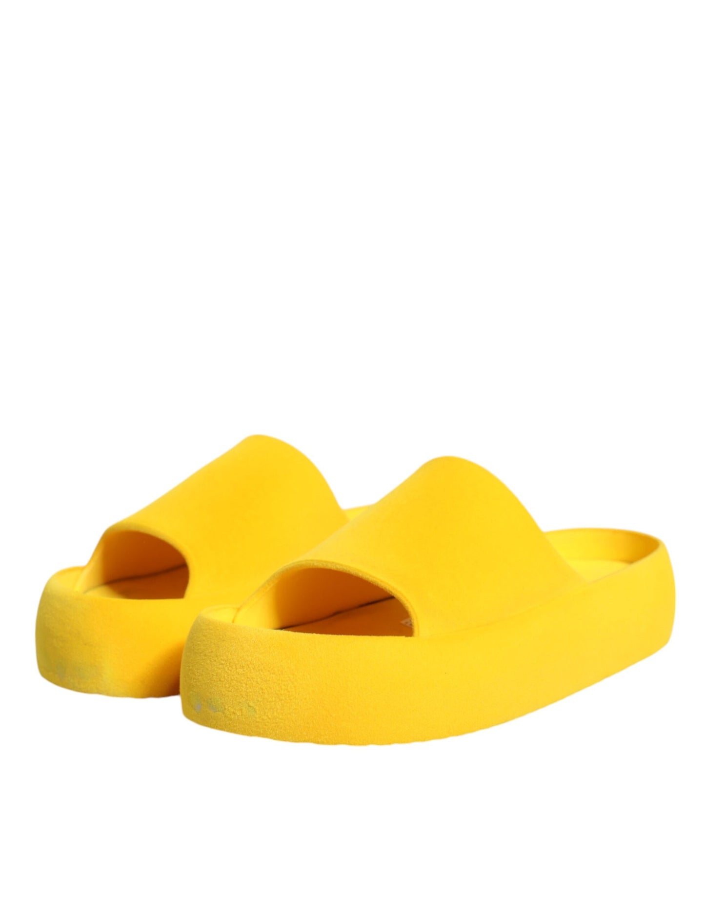 Dolce & Gabbana Yellow Rubber Slides Sandals Beachwear Shoes