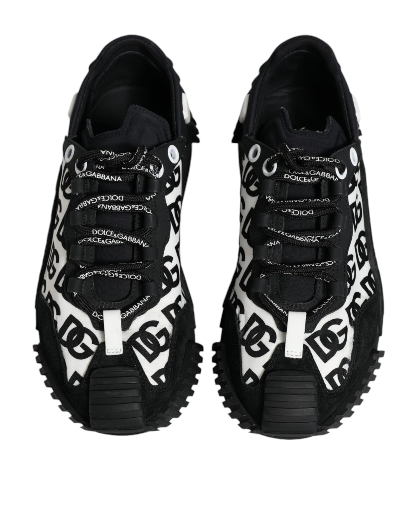 Dolce & Gabbana Black Logo Lace Up Low Top NS1 Sneakers Shoes