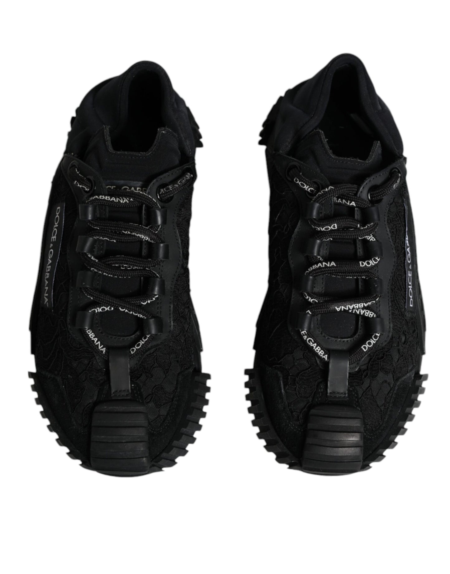 Dolce & Gabbana Black Lace Up Low Top NS1 Sneakers Shoes