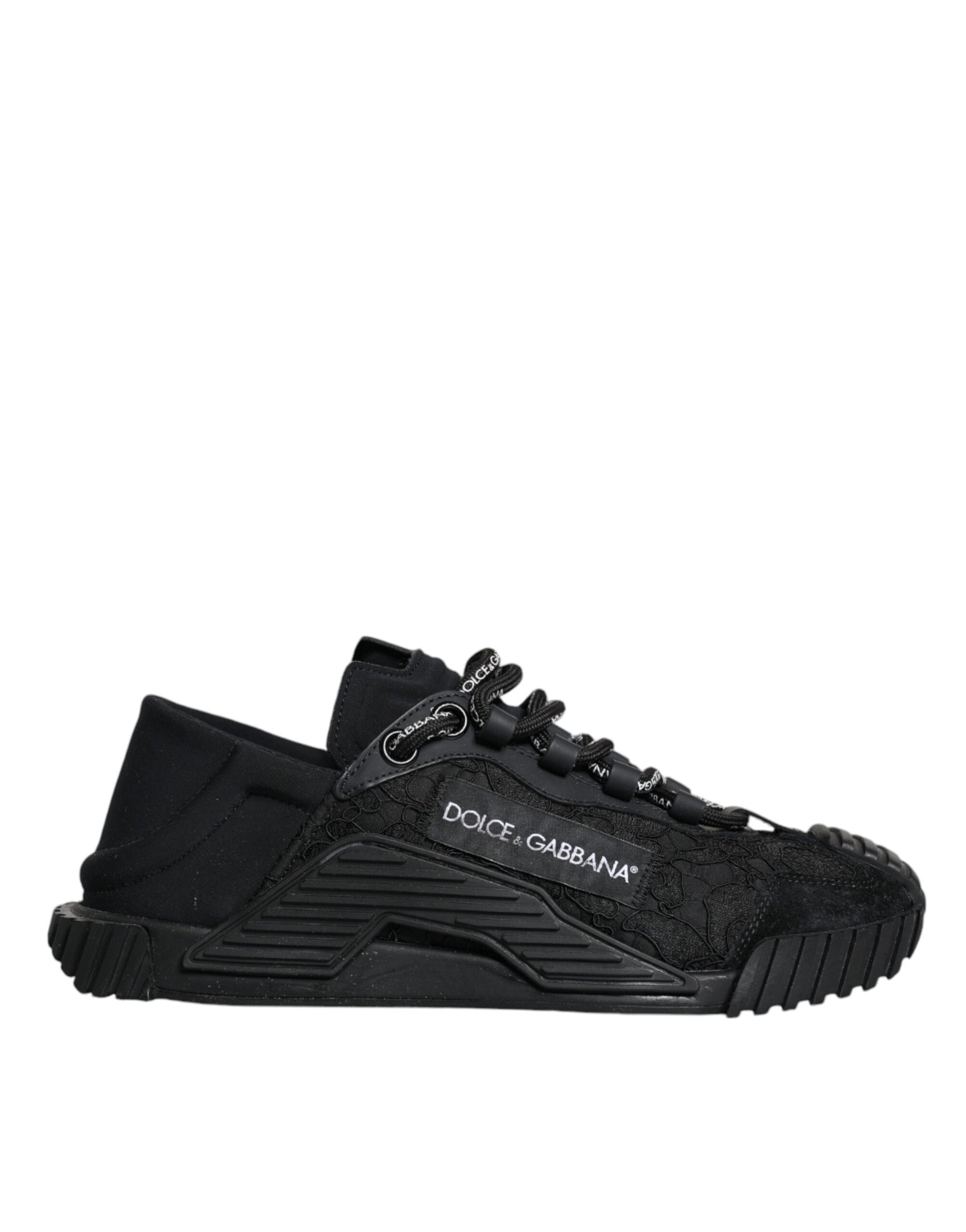 Dolce & Gabbana Black Nylon Low Top NS1 Sneakers Shoes