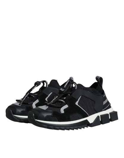 Dolce & Gabbana Black Mesh Sorrento Trekking Sneakers Shoes