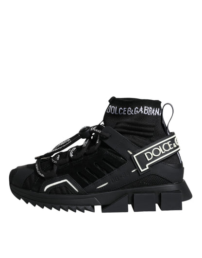 Dolce & Gabbana Black Sorrento Socks Logo Sneakers Shoes