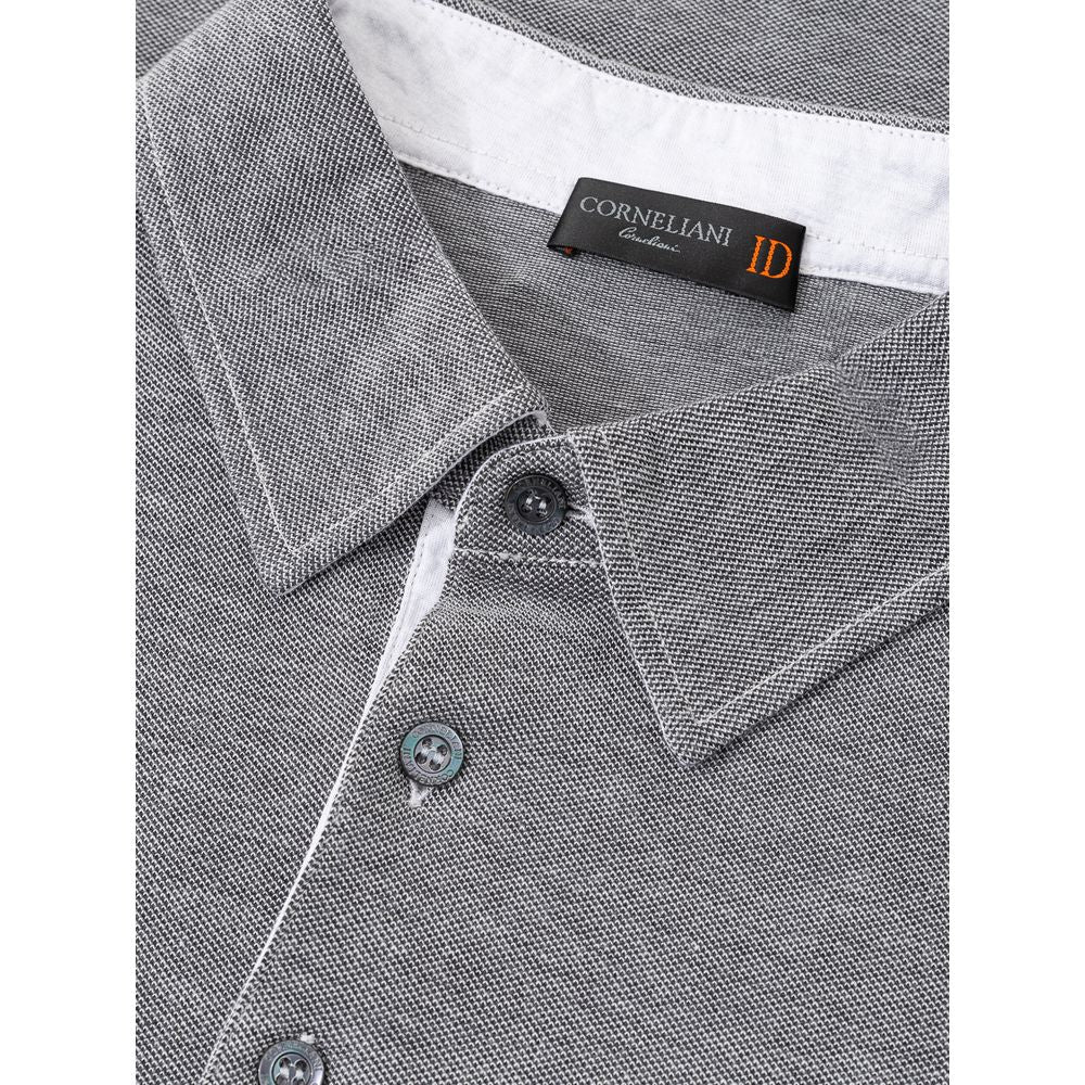 Corneliani Gray Cotton Polo Shirt