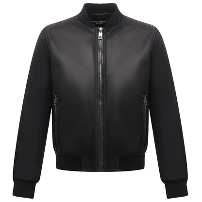 Dolce & Gabbana Black Leather Di Lambskin Jacket