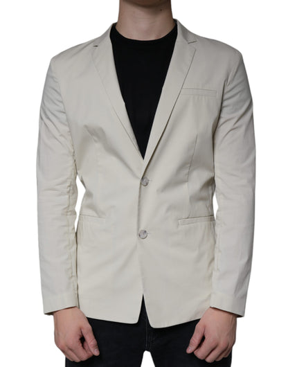 Paolo Pecora Milano Beige Single Breasted Dress Formal Coat Blazer