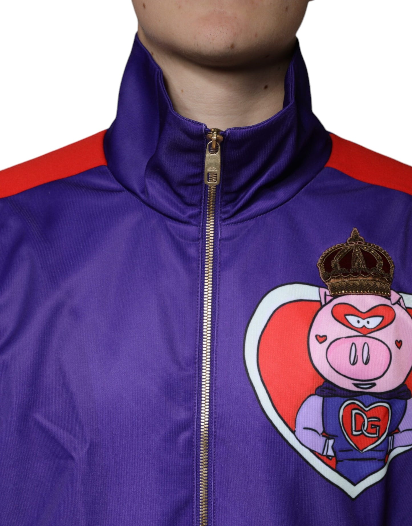 Dolce & Gabbana Purple YEAR OF THE PIG Full Zip Bomber Jacket