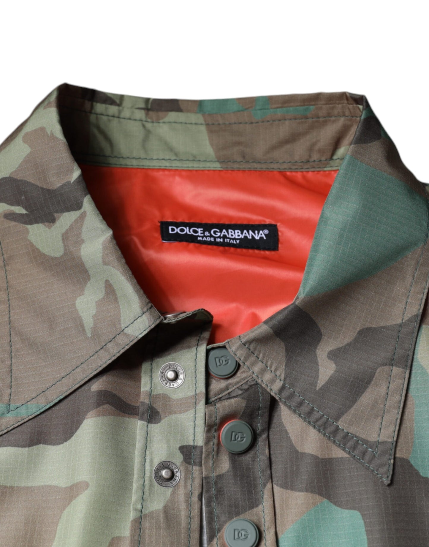 Dolce & Gabbana Multicolor Camouflage Button Down Shirt