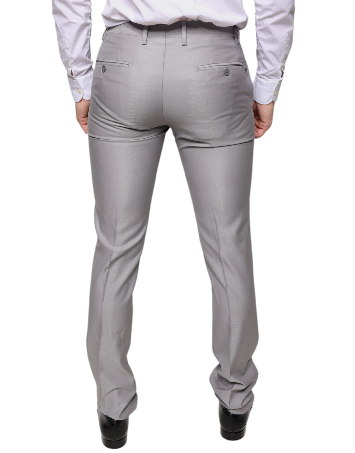 Dolce & Gabbana Light Gray Wool Dress Pants