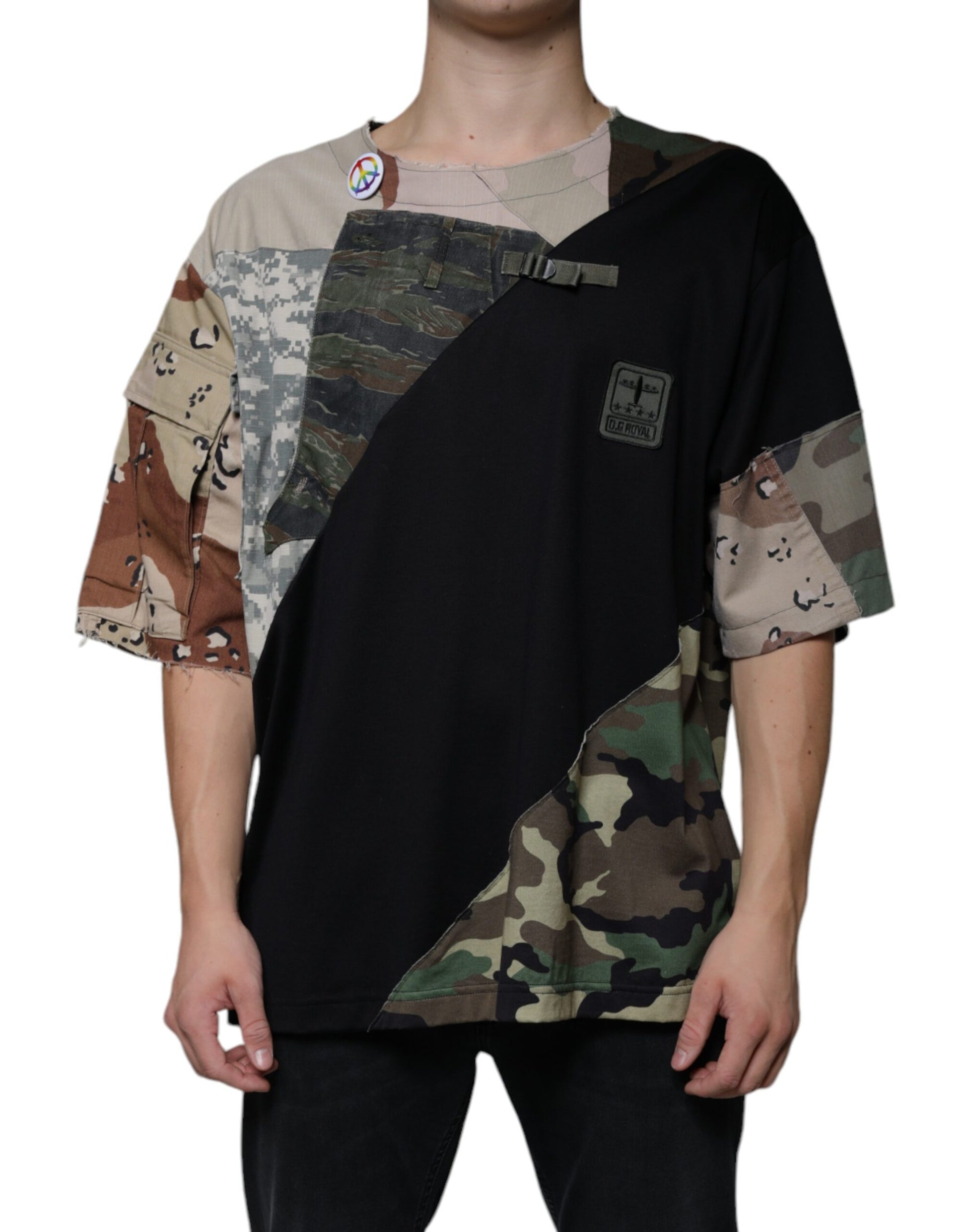 Dolce & Gabbana Multicolor Camouflage Cotton Round Neck T-shirt