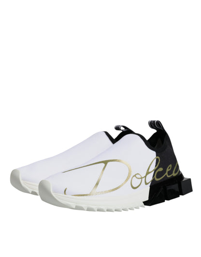 Dolce & Gabbana White Black Low Top Sorrento Men Sneakers Shoes