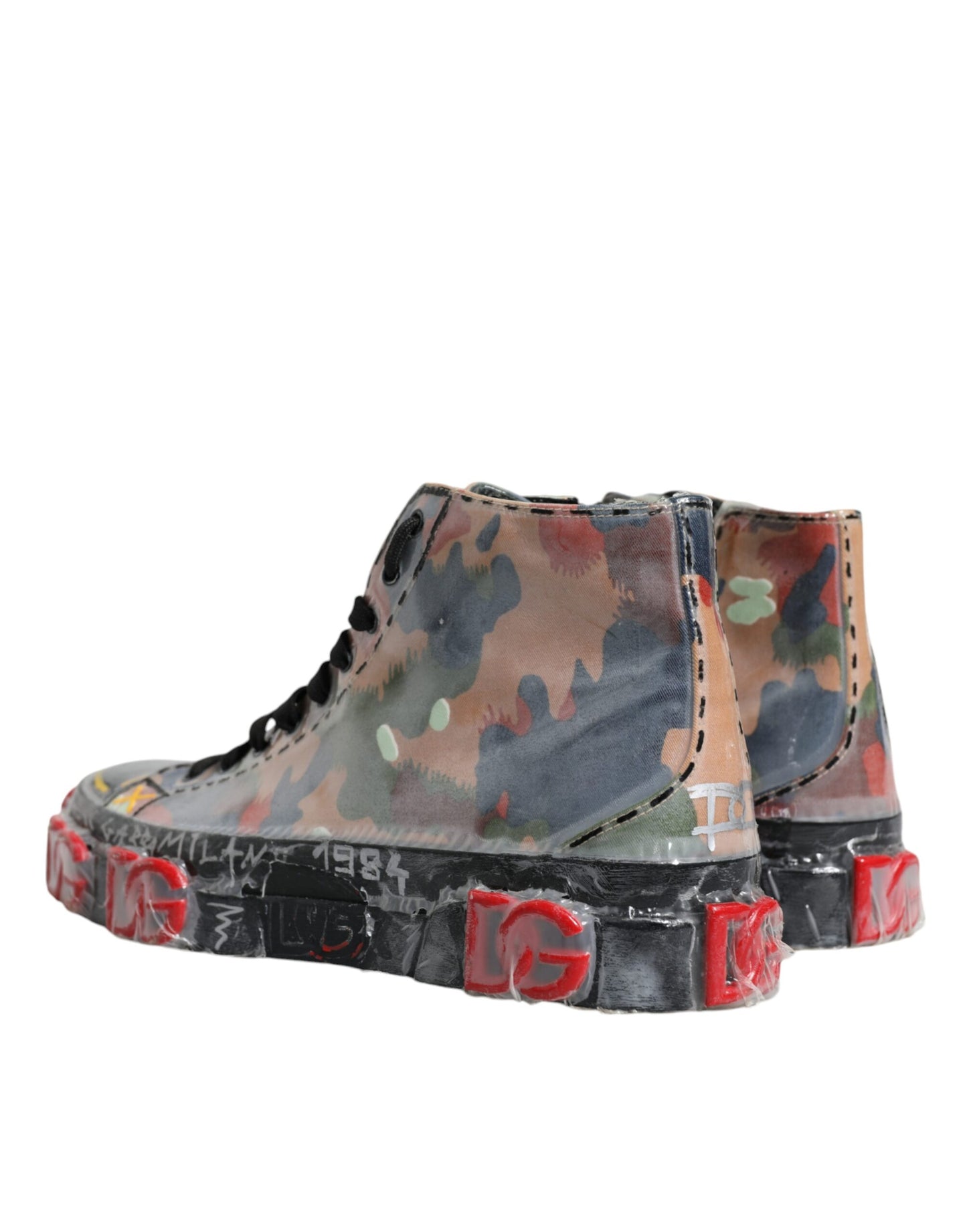 Dolce & Gabbana Multicolor Camouflage High Top Sneakers Shoes