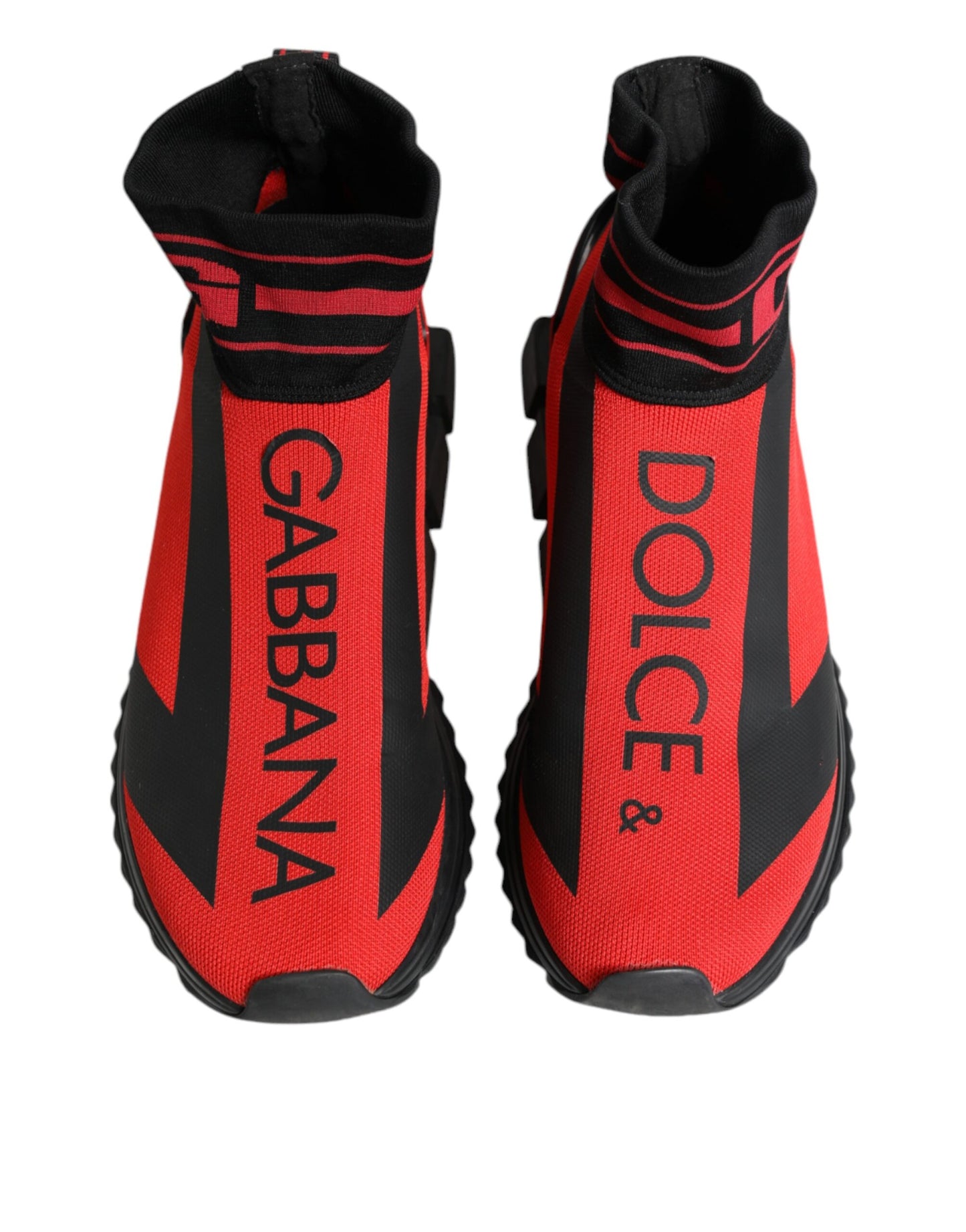 Dolce & Gabbana Red Black High Top Sorrento Sneakers Shoes