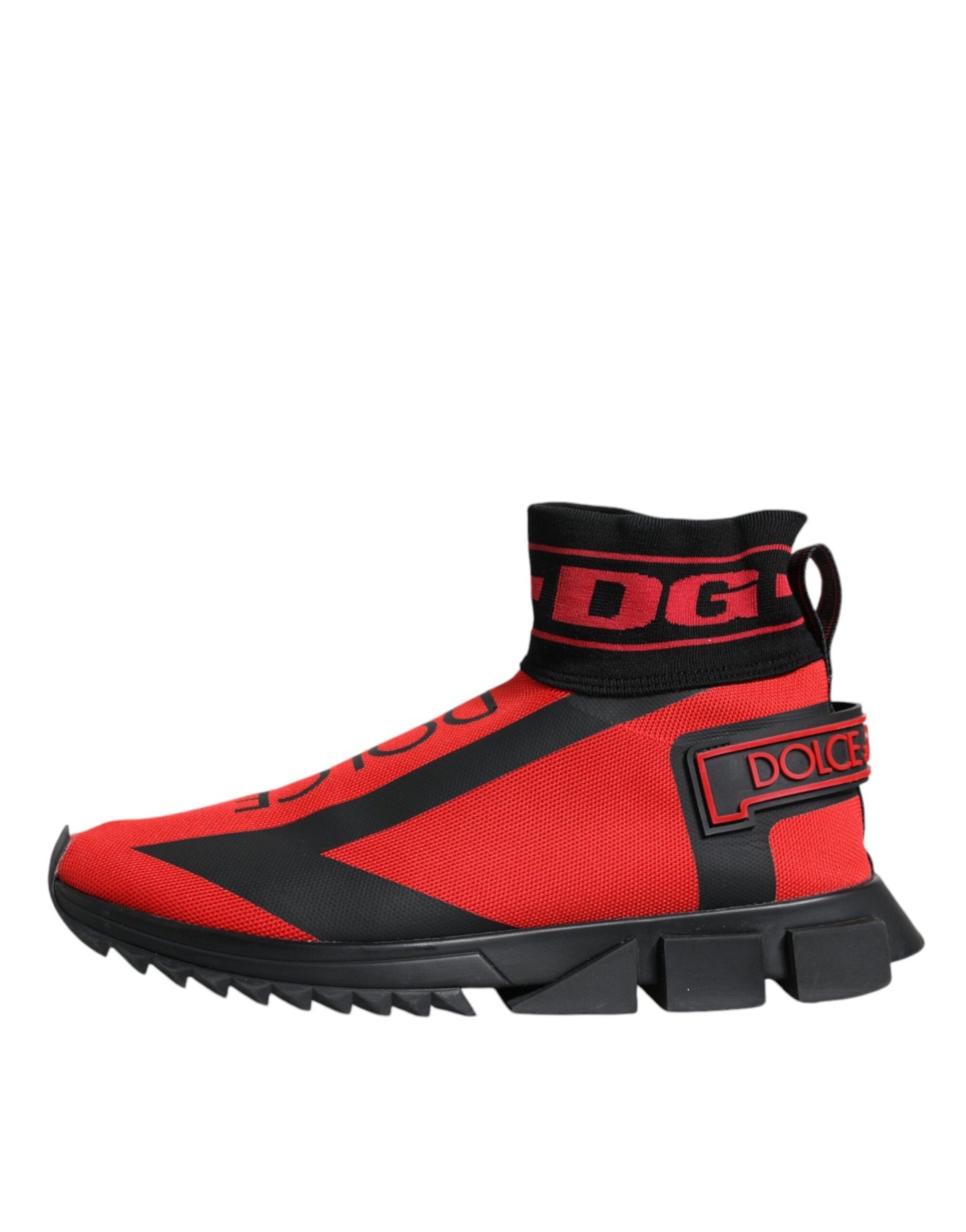 Dolce & Gabbana Red Black High Top Sorrento Sneakers Shoes