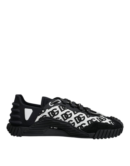 Dolce & Gabbana Black Logo Lace Up Low Top NS1 Sneakers Shoes