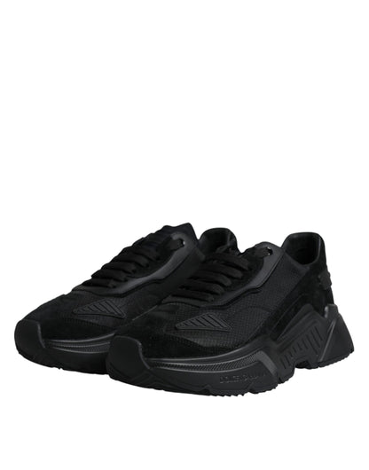 Dolce & Gabbana Black Leather Daymaster Low Top Sneakers Shoes