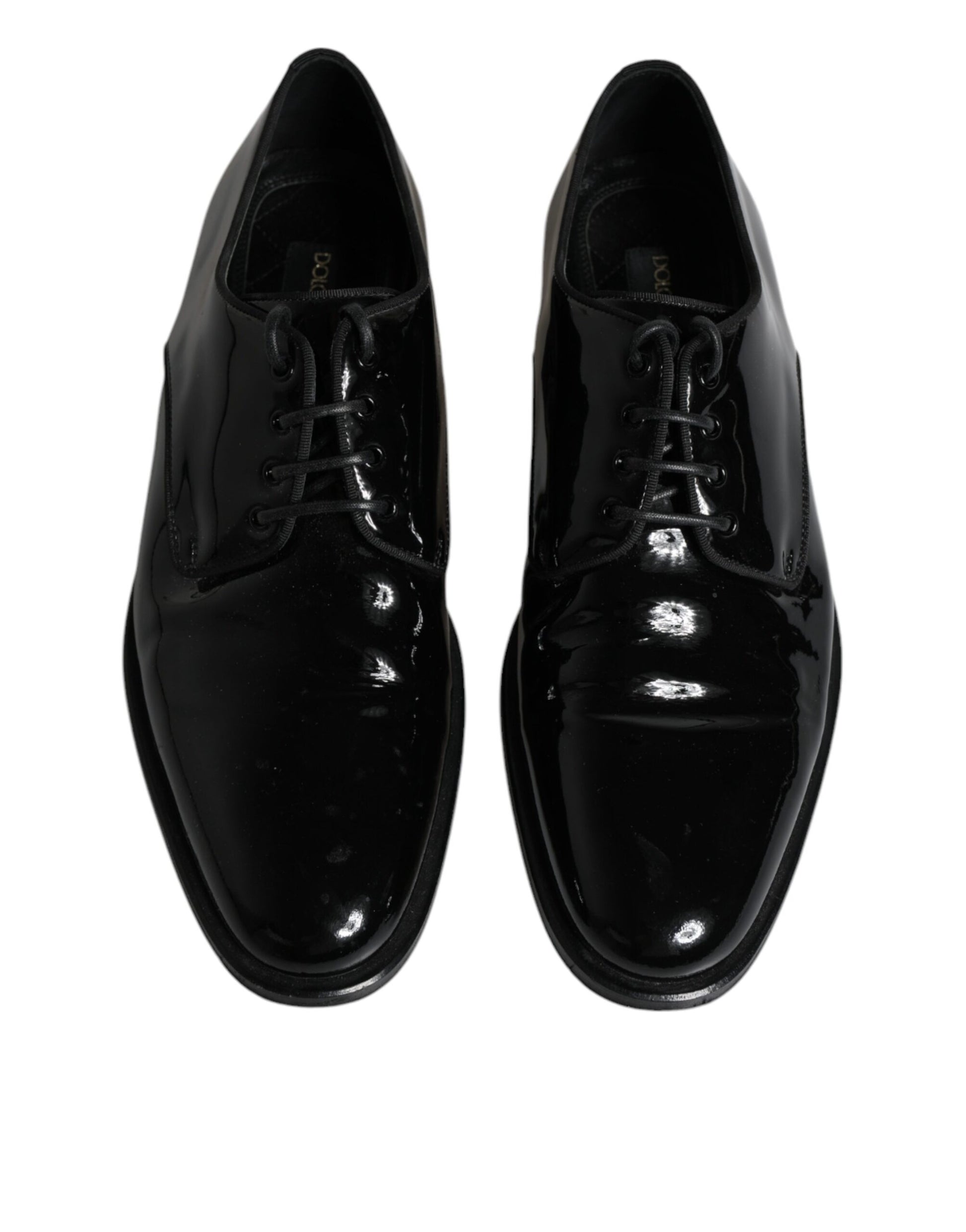 Dolce & Gabbana Black Leather Lace Up Men Derby Formal Shoes