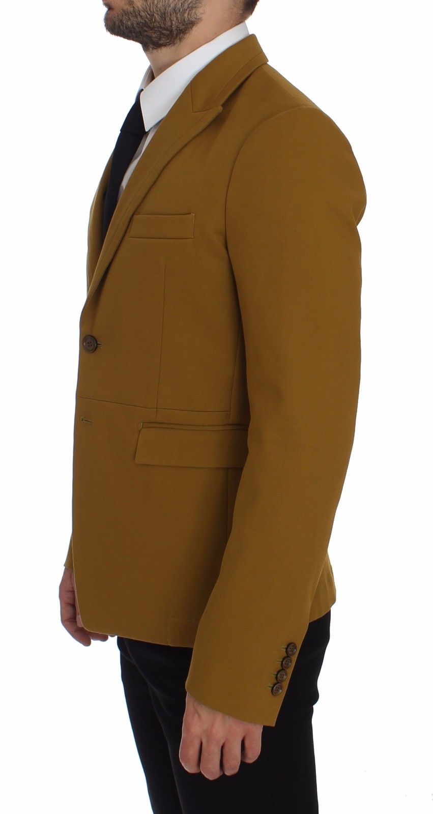 Blazer casual elegante de mezcla de algodón amarillo de Dolce &amp; Gabbana