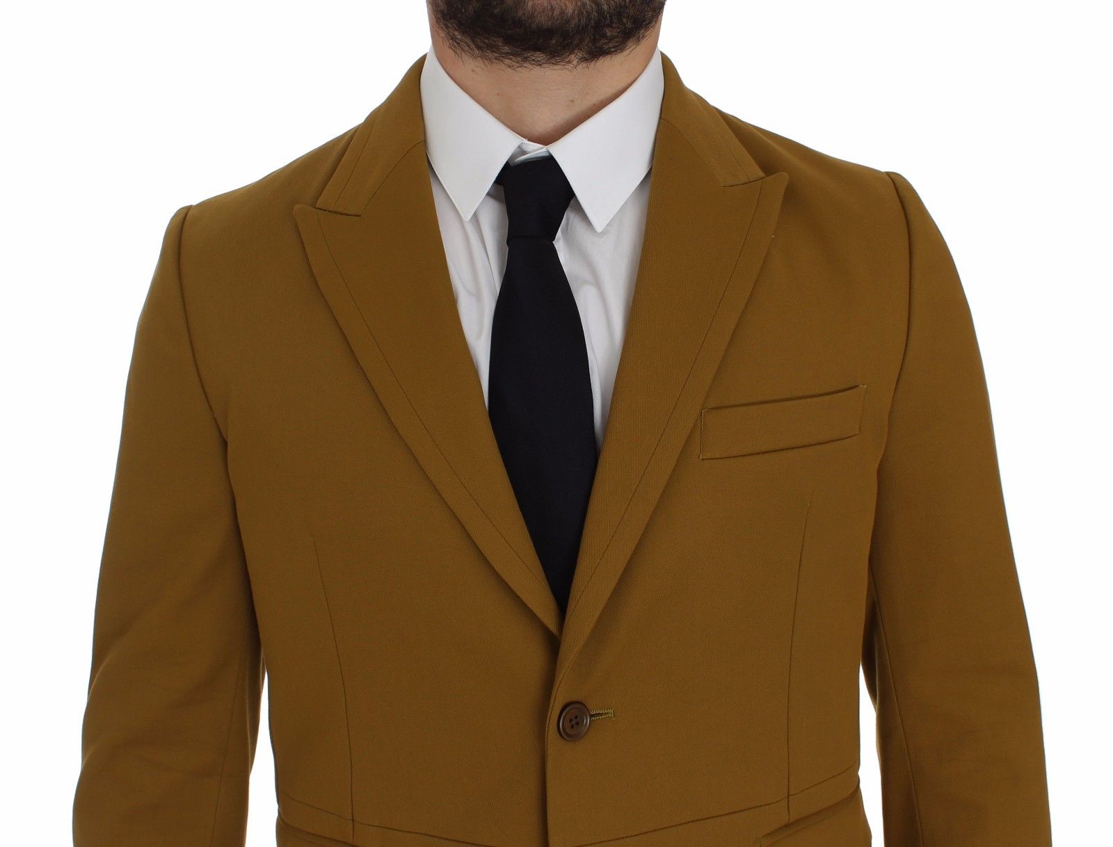 Blazer casual elegante de mezcla de algodón amarillo de Dolce &amp; Gabbana