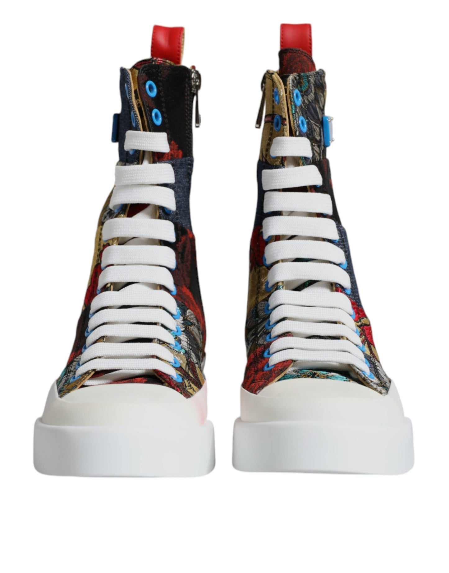 Dolce & Gabbana Multicolor Patchwork High Top Sneakers Shoes