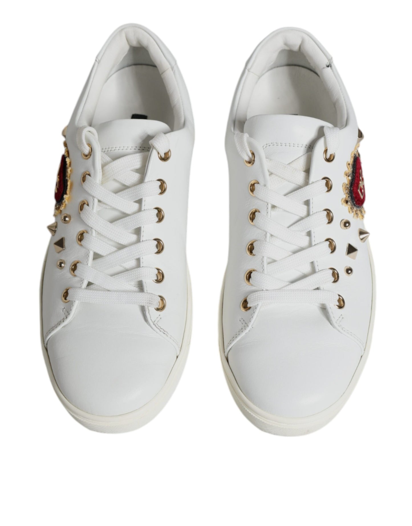 Dolce & Gabbana White Portofino Sacred Heart Sneakers Shoes