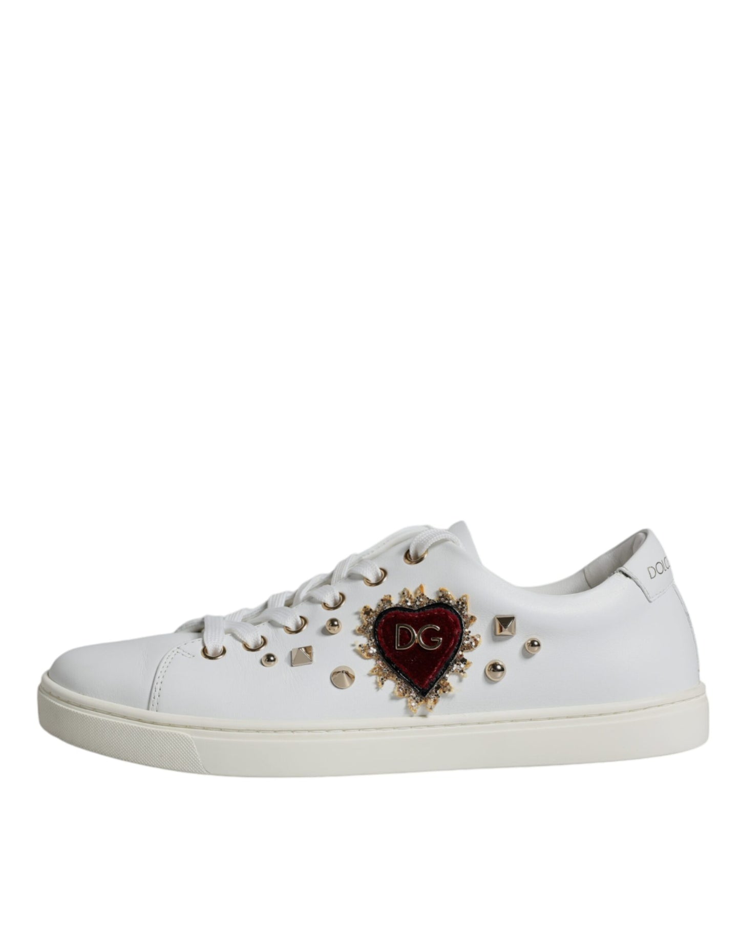 Dolce & Gabbana White Portofino Sacred Heart Sneakers Shoes