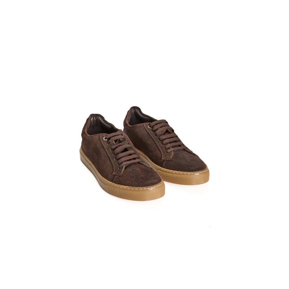 Roberto Pepe Luxury Brown Calfskin Sneaker