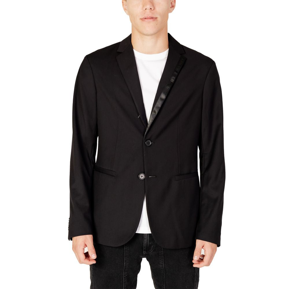 Armani Exchange Black Polyester Blazer