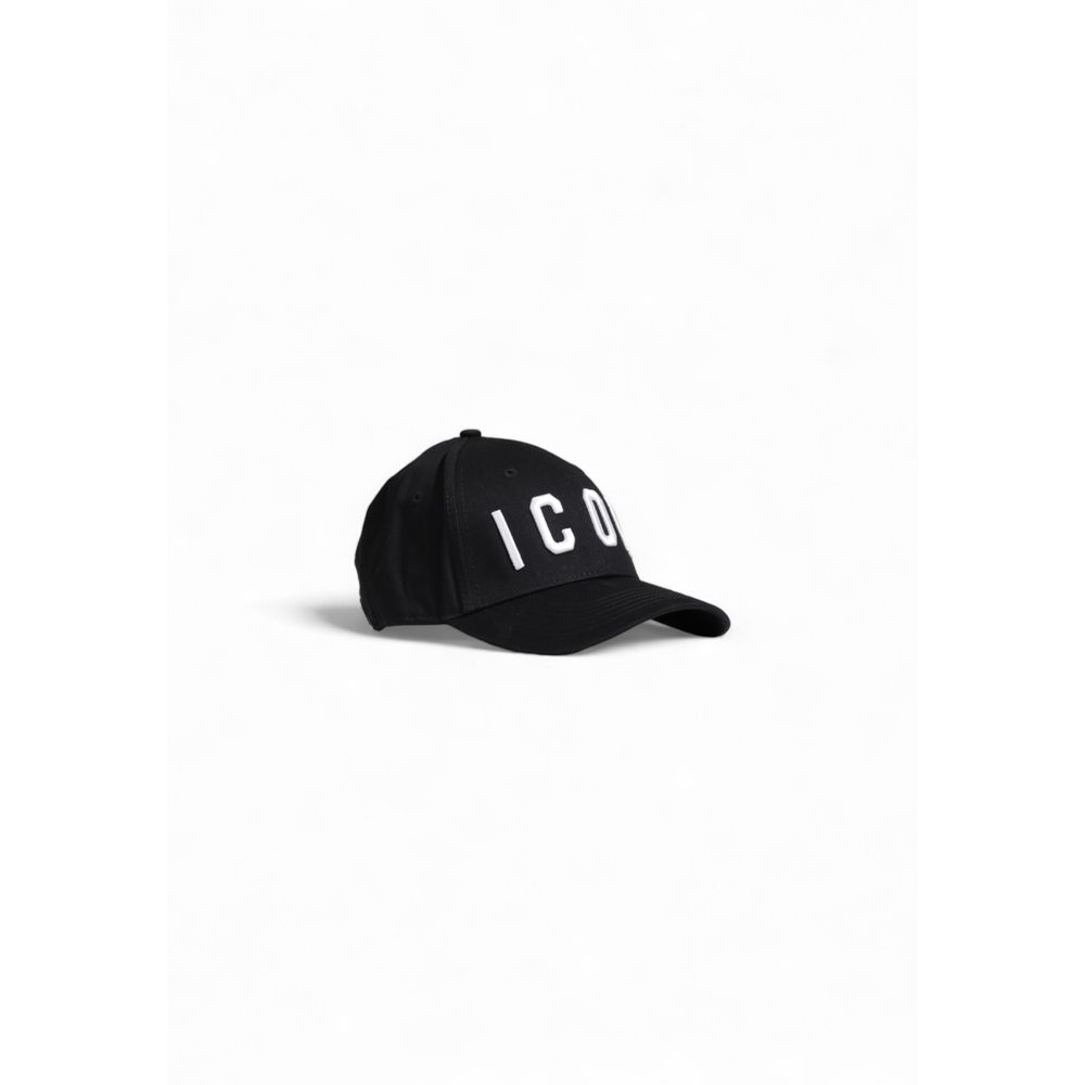 Icon Black Cotton Hats & Cap