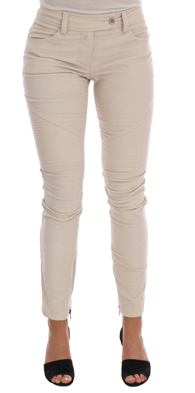 Pantalones pitillo de pana beige chic de Ermanno Scervino