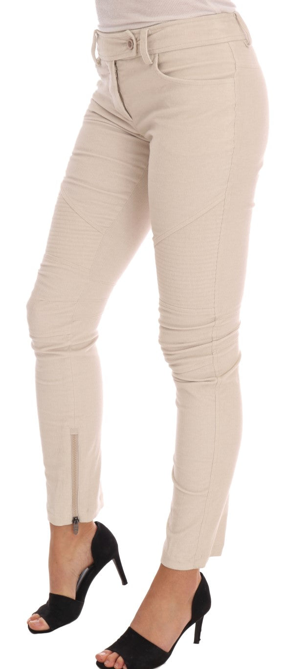 Pantalones pitillo de pana beige chic de Ermanno Scervino