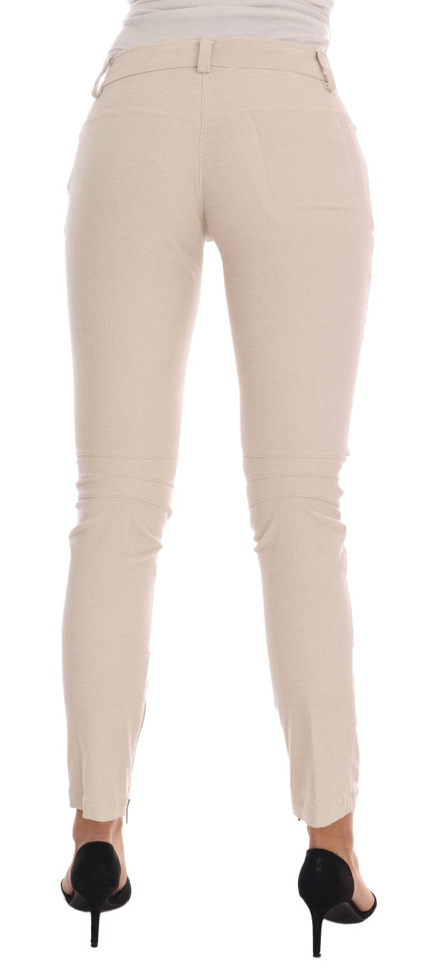 Pantalones pitillo de pana beige chic de Ermanno Scervino