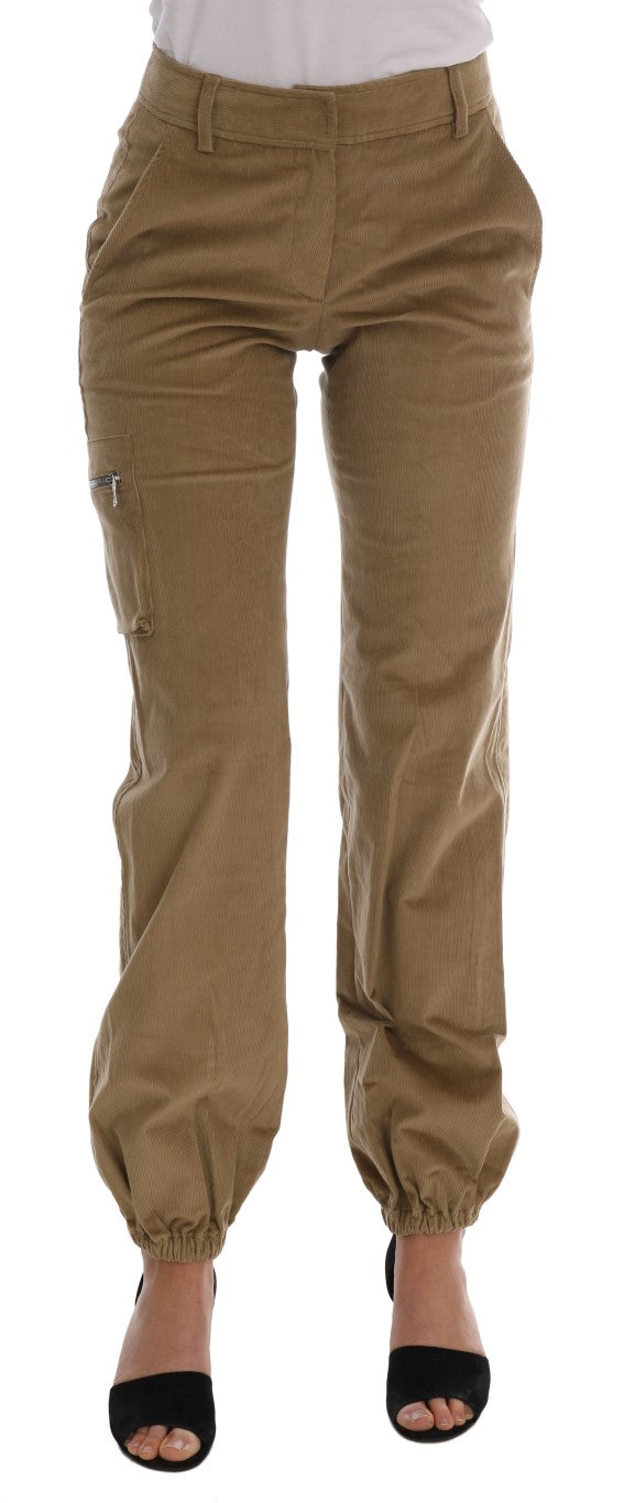 Pantalones casuales elegantes en beige de Ermanno Scervino para un estilo sofisticado